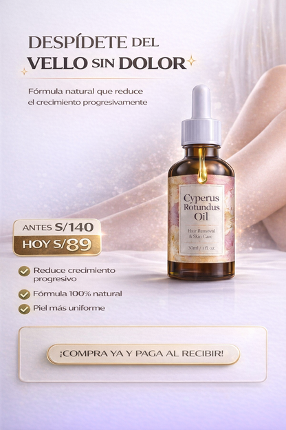 ACEITE DE CYPERUS - REDUCE EL VELLO CORPORAL🤩