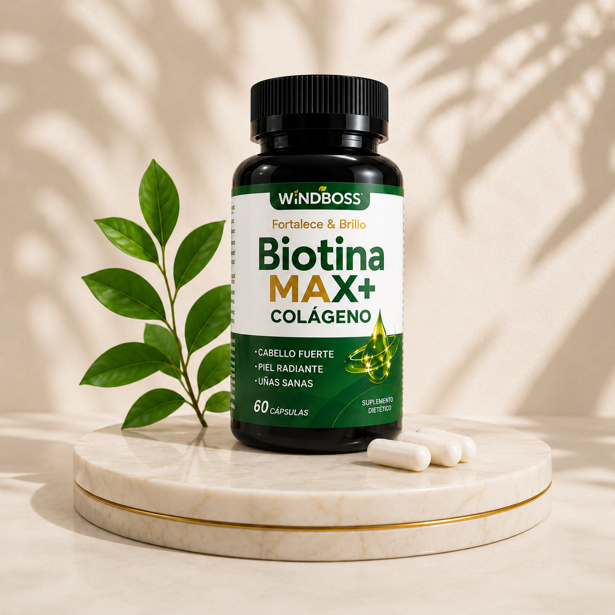 BIOTINA MAX + COLAGENO - FORTALECE TU CABELLO Y UÑAS