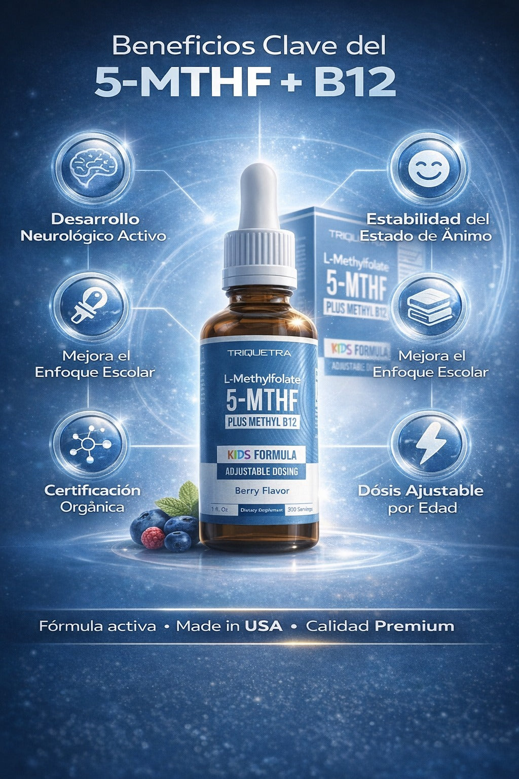 FORMULA NATURAL 5MTHF KIDS - APOYO COGNTIVO Y EMOCIONAL🧠